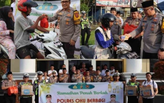 Ramadhan Penuh Berkah Polres OKU Bagikan Takjil Kepada Masyarakat