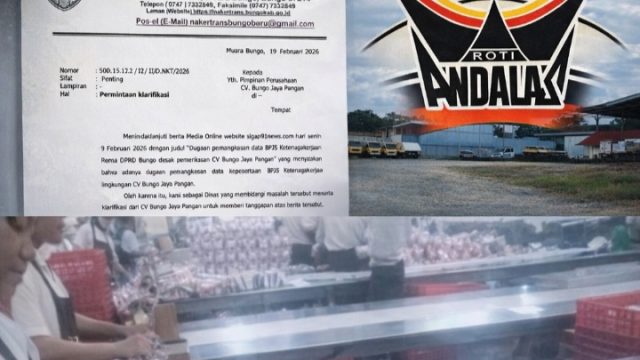 Usai Disurati Disnakertrans, Kepesertaan BPJS CV Bungo Jaya Pangan Naik Jadi 75 Orang, Alasan ‘Bertahap’ Dipertanyakan”