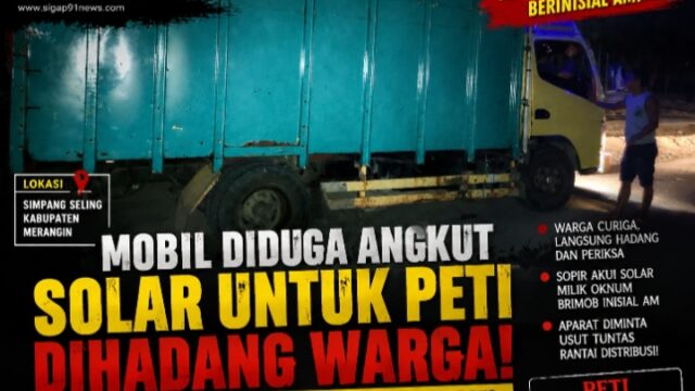 GEMPAR! Mobil Diduga Angkut Solar untuk PETI Dihadang Warga di Simpang Seling, Sopir Sebut Nama Oknum Brimob Berinisial AM