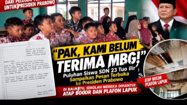 PESAN DARI PELOSOK TEBO UNTUK PRESIDEN PRABOWO: “PAK, KAMI BELUM TERIMA MBG!” DI BALIK ITU, SDN 23 TUO ILIR DIHANTUI ATAP BOCOR DAN PLAFON LAPUK