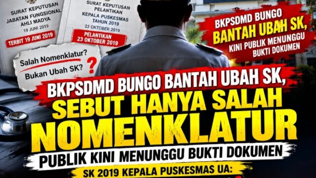 BKPSDMD Bungo Bantah Ubah SK, Sebut Hanya Salah NOMENKLATUR: Publik Kini Menunggu Bukti Dokumen